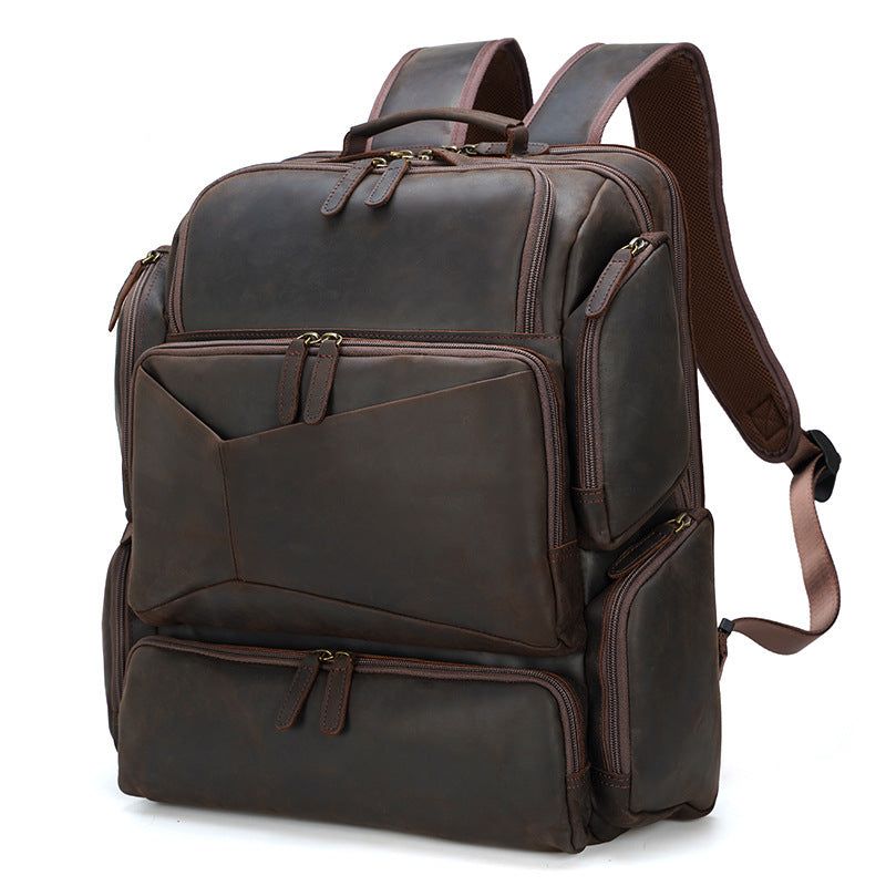 17-Inch Leren Rugzak Travel Vintage