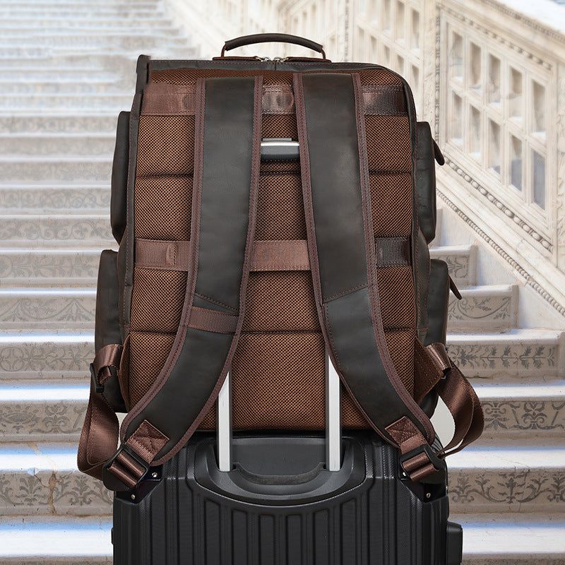 17-Inch Leren Rugzak Travel Vintage