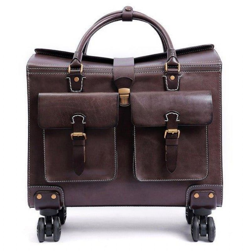 19 Inch Reisbagage Vintage Lederen Koffer