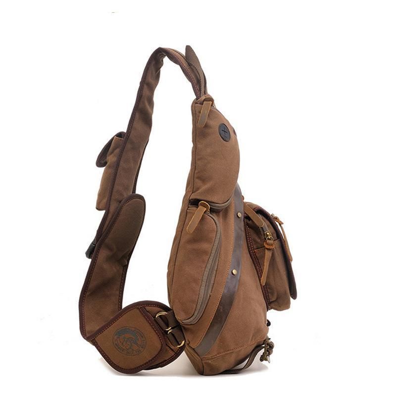 Borsttas Voor Heren Vintage Canvas Sling Bag