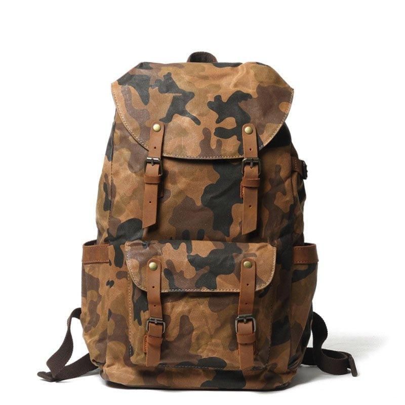 Camo Vintage Canvas Rugzakken Voor School