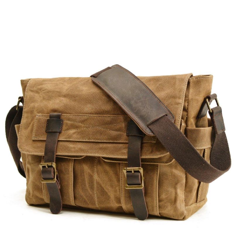 Canvas Vintage Koerierstas Messengertassen Heren Motobags