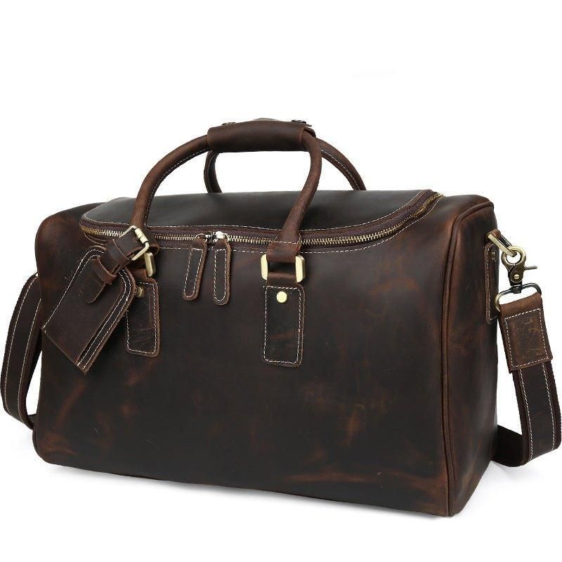 Crazy Horse Leren Vintage Bagage Plunjezak