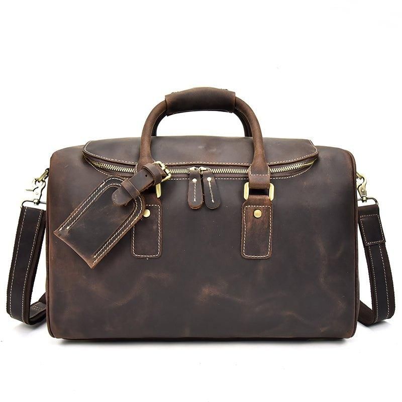 Crazy Horse Leren Vintage Bagage Plunjezak