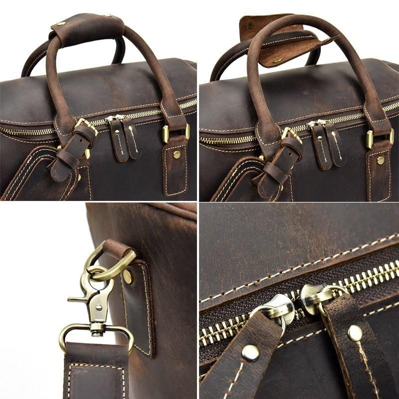 Crazy Horse Leren Vintage Bagage Plunjezak