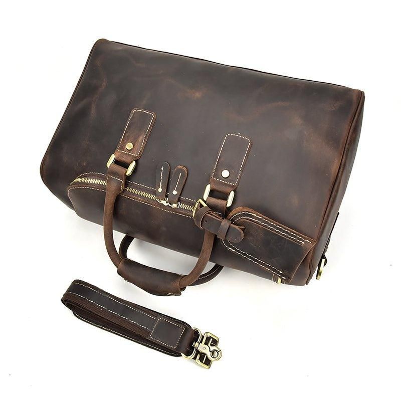 Crazy Horse Leren Vintage Bagage Plunjezak