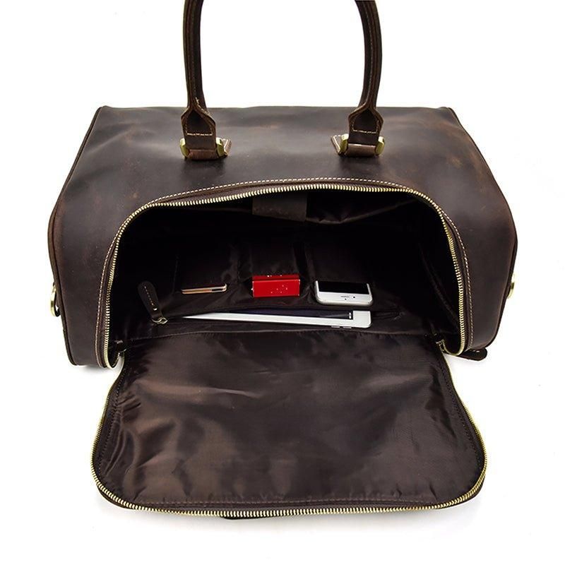 Crazy Horse Leren Vintage Bagage Plunjezak