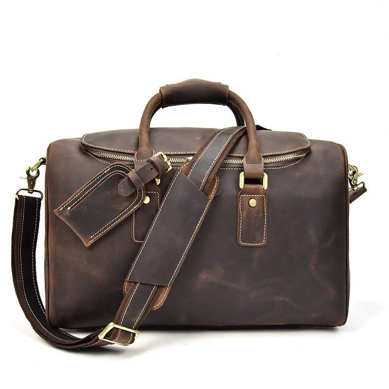 Crazy Horse Leren Vintage Bagage Plunjezak