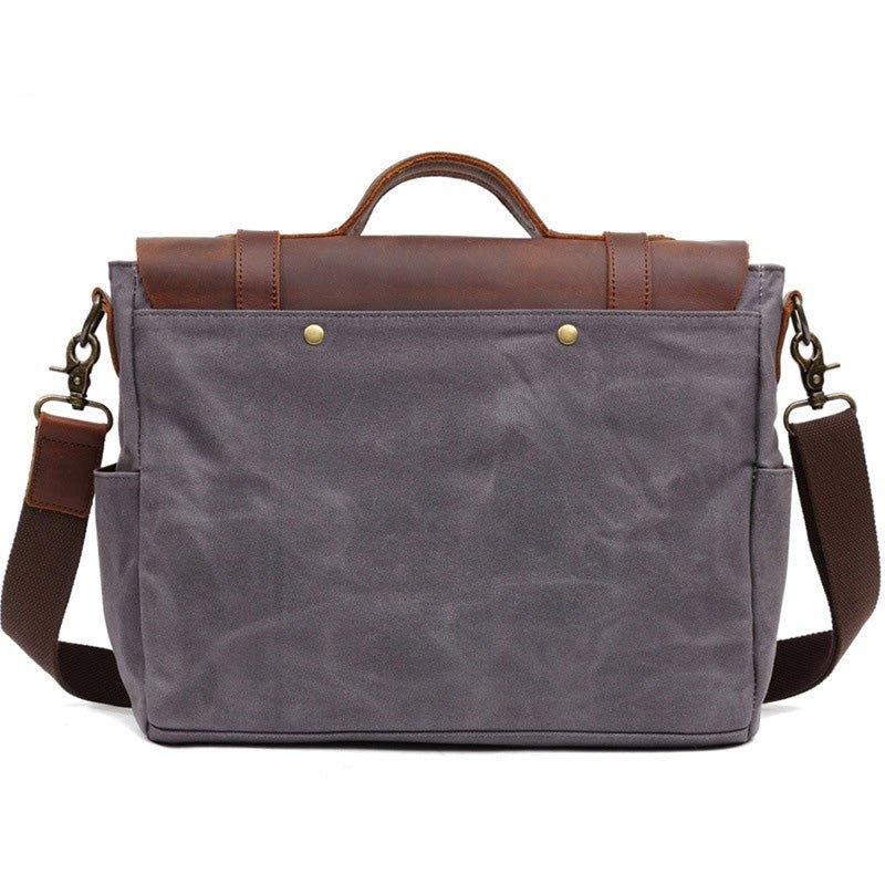 Crossbody-Laptoptas Heren Van Canvas En Leer