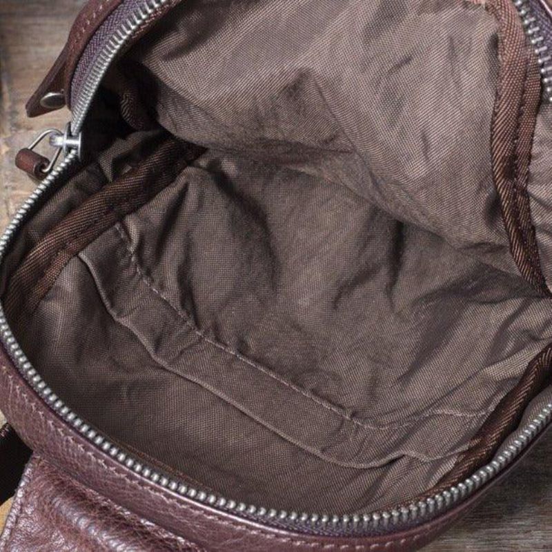 Crossbody-Slingbag Voor Heren Van Rundleer