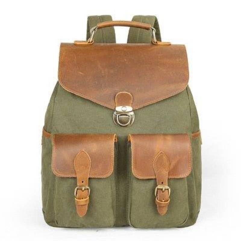 Dames Canvas Leren Rugzak 14 Inch