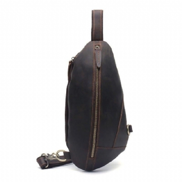 Echt Lederen Outdoor Sling Bag Voor Heren