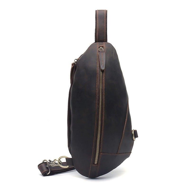 Echt Lederen Outdoor Sling Bag Voor Heren