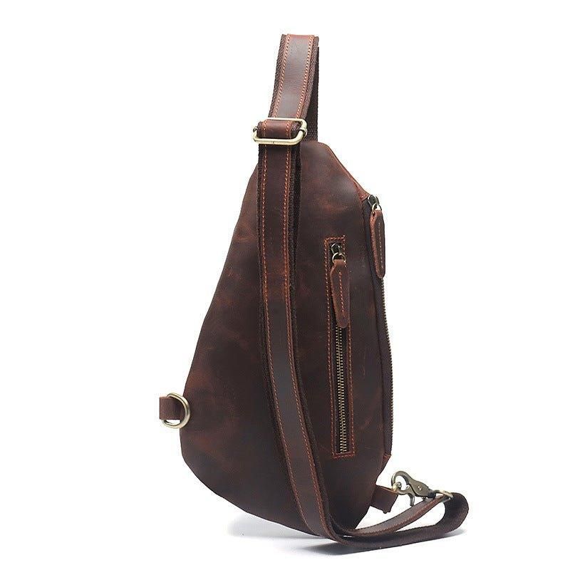 Echt Lederen Outdoor Sling Bag Voor Heren