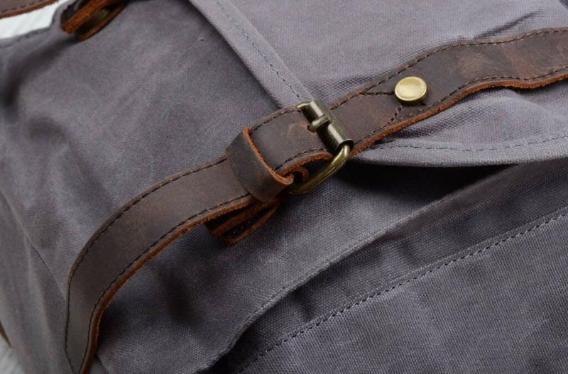 Gewaxte Canvas Vintage Rugzak Met Roll-Top Rugzak