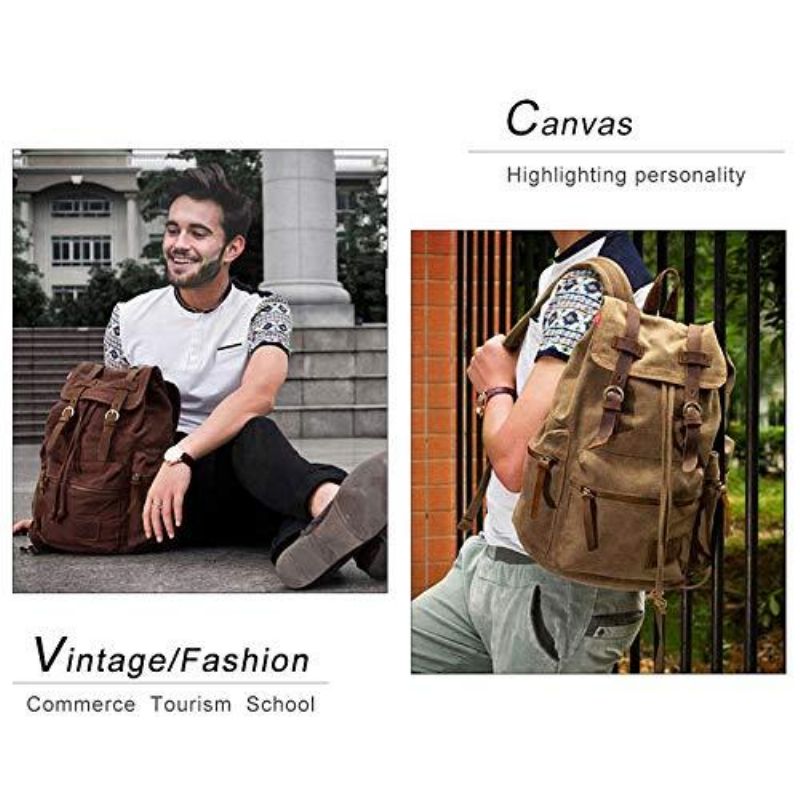 Heren 21L Vintage Canvas Rugzak