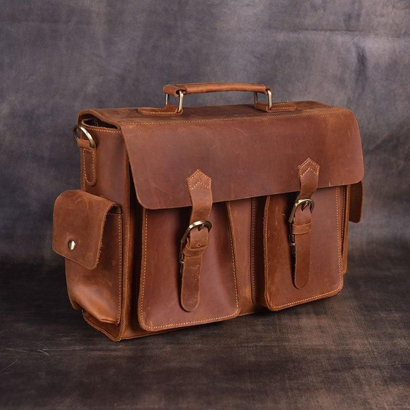 Heren Attache Case Leer 14 Inch 15.6 Inch