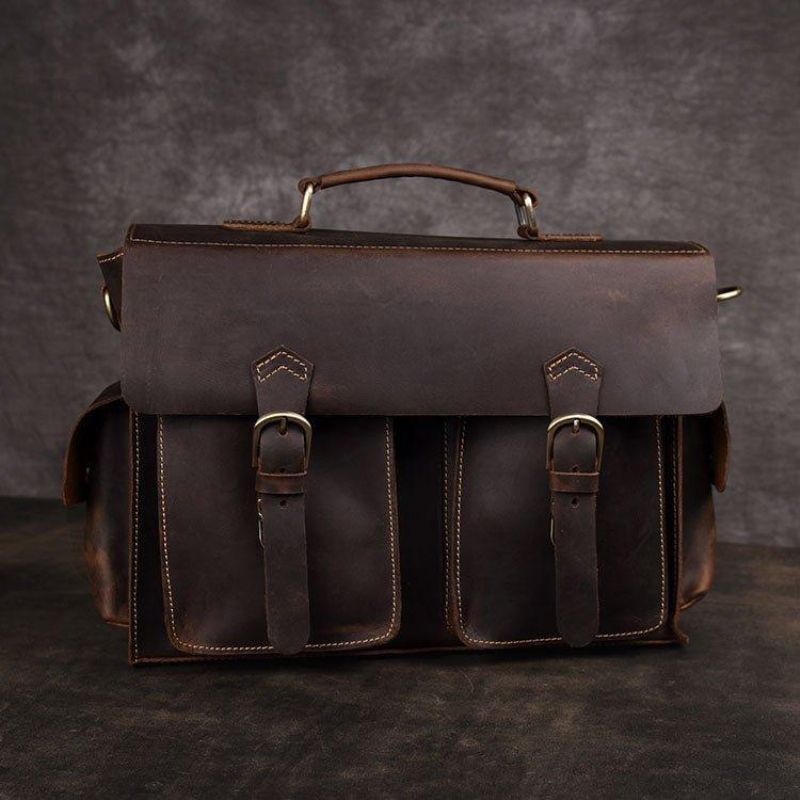 Heren Attache Case Leer 14 Inch 15.6 Inch