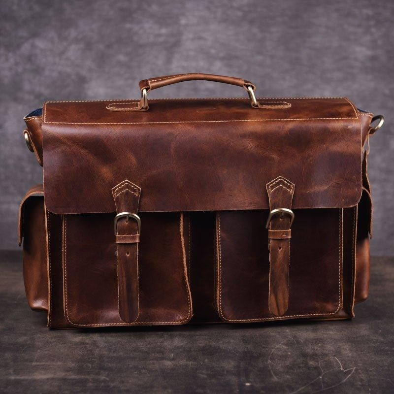 Heren Attache Case Leer 14 Inch 15.6 Inch