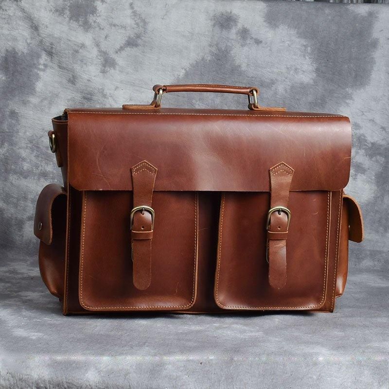 Heren Attache Case Leer 14 Inch 15.6 Inch