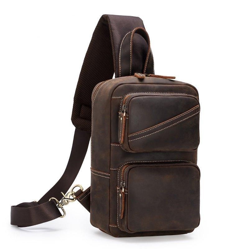 Heren Borst Crossbody Lederen Sling Bag