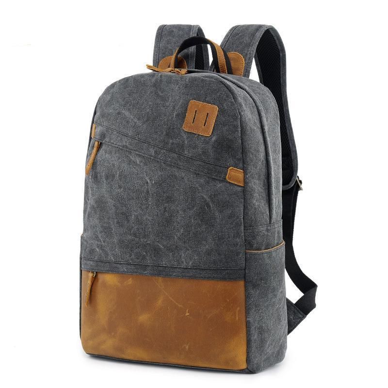 Heren Canvas Rugzak Schooltas 14 Inch Laptoptas