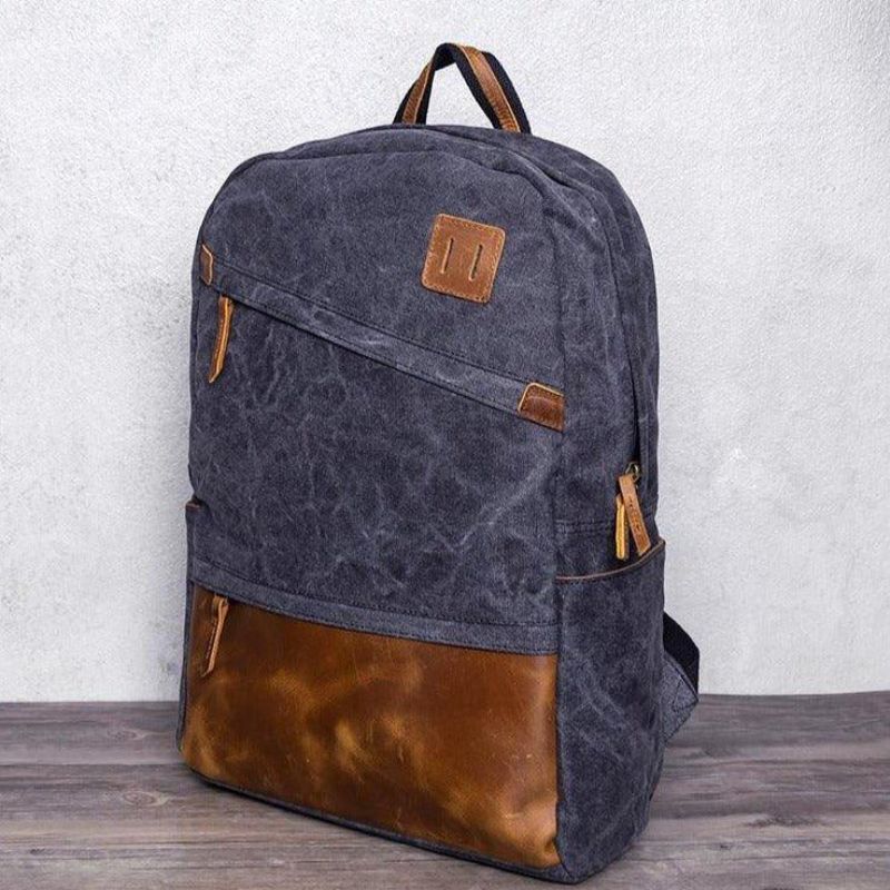 Heren Canvas Rugzak Schooltas 14 Inch Laptoptas