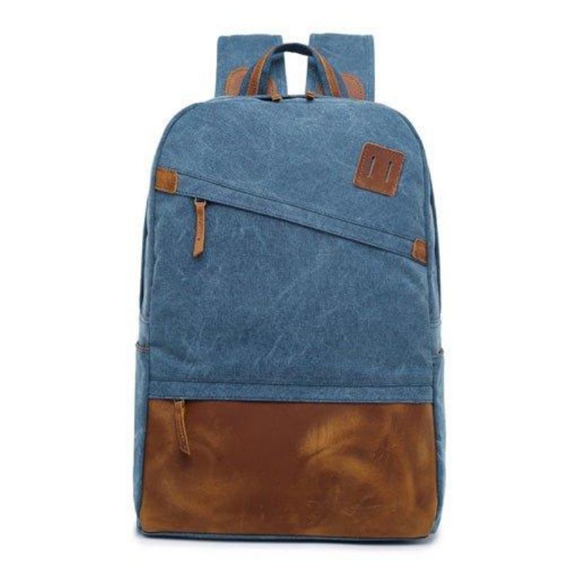 Heren Canvas Rugzak Schooltas 14 Inch Laptoptas