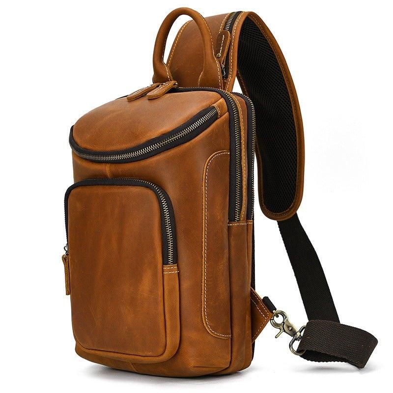 Koeienhuid Lederen Crossbody Sling Bag Voor Heren