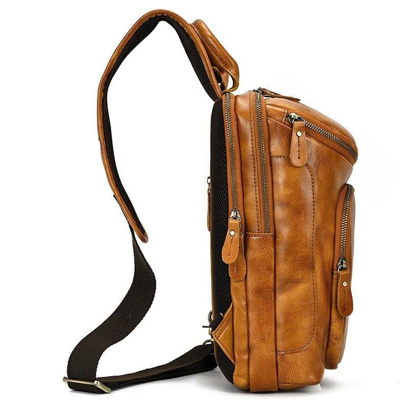 Koeienhuid Lederen Crossbody Sling Bag Voor Heren