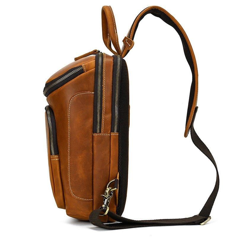 Koeienhuid Lederen Crossbody Sling Bag Voor Heren