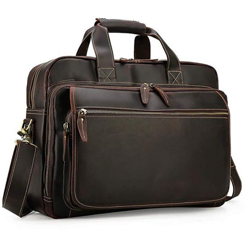 Leren Aktetas Attache Case Geschikt Voor 17 Inch Laptop