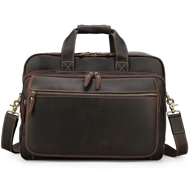 Leren Aktetas Attache Case Geschikt Voor 17 Inch Laptop