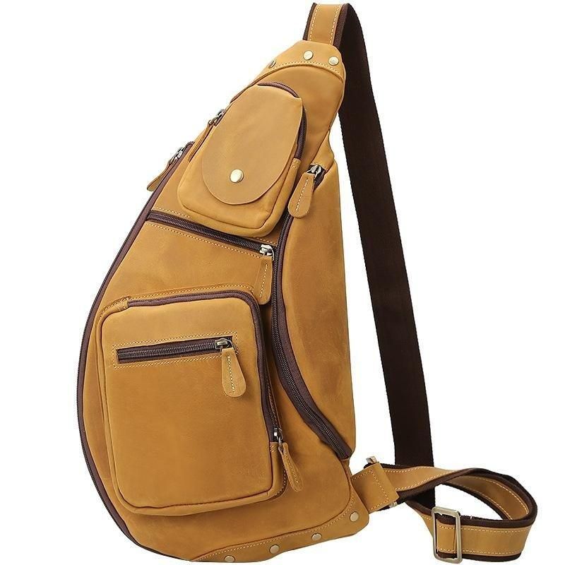 Leren Crossbodytas Voor Heren Vintage