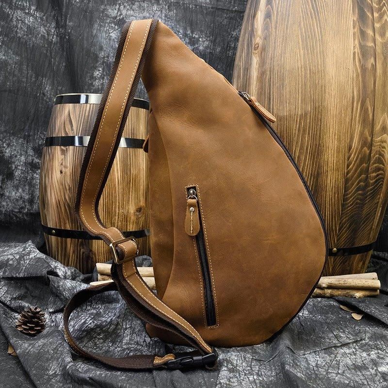 Leren Crossbodytas Voor Heren Vintage