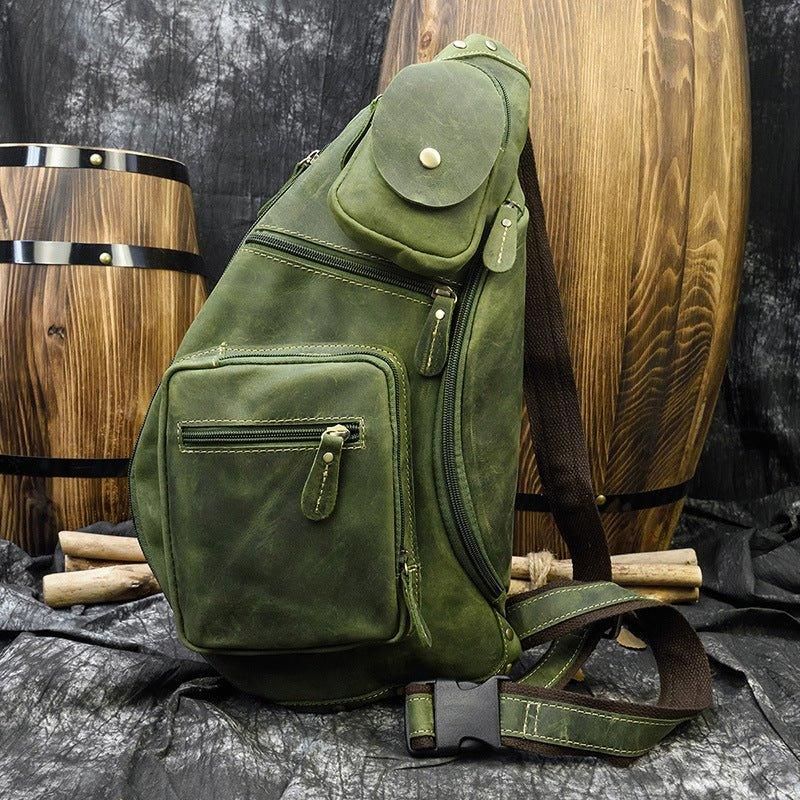 Leren Crossbodytas Voor Heren Vintage