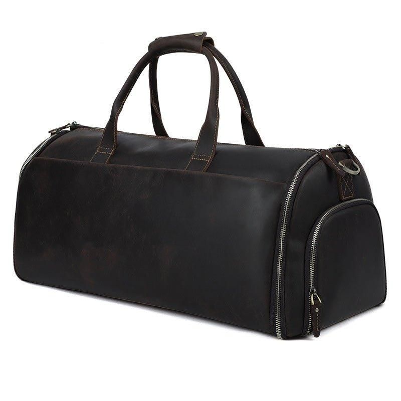 Leren Kledingtas Duffel Met Schoenenvak