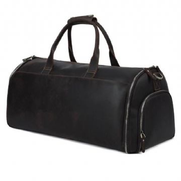 Leren Kledingtas Duffel Met Schoenenvak