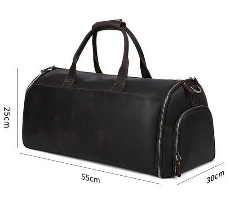 Leren Kledingtas Duffel Met Schoenenvak