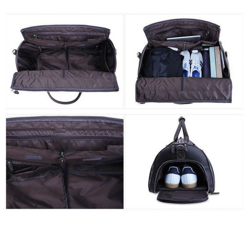 Leren Kledingtas Duffel Met Schoenenvak