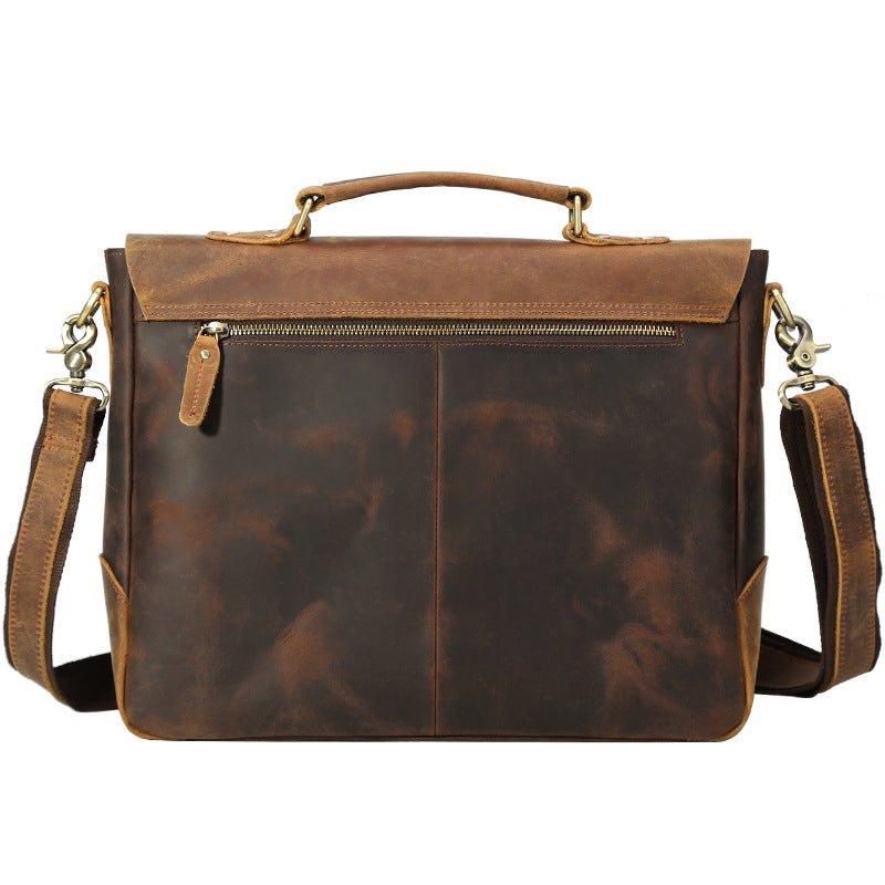 Leren Tas Voor Herenlaptop 14 Inch Bruin