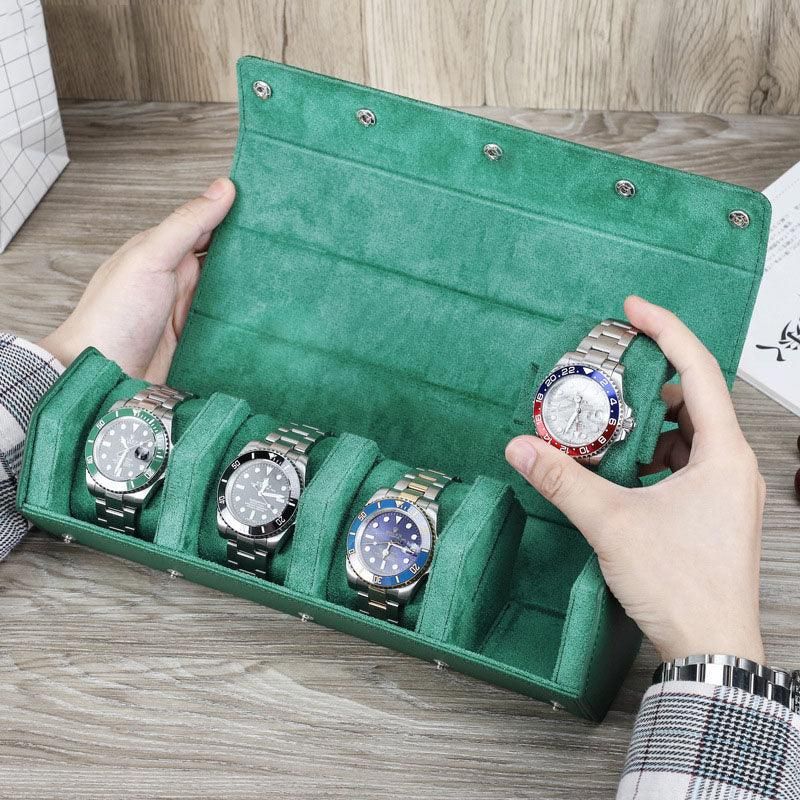 Trend Lederen Horlogerolhouder Voor 4 Horloges