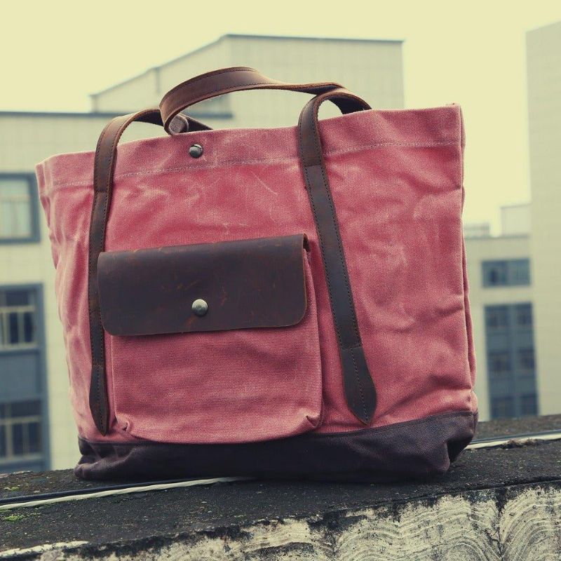 Vintage Canvas Tas Met Zak