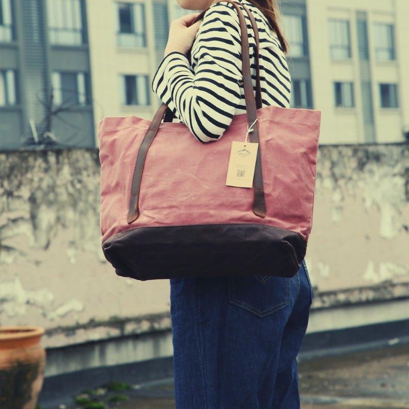 Vintage Canvas Tas Met Zak