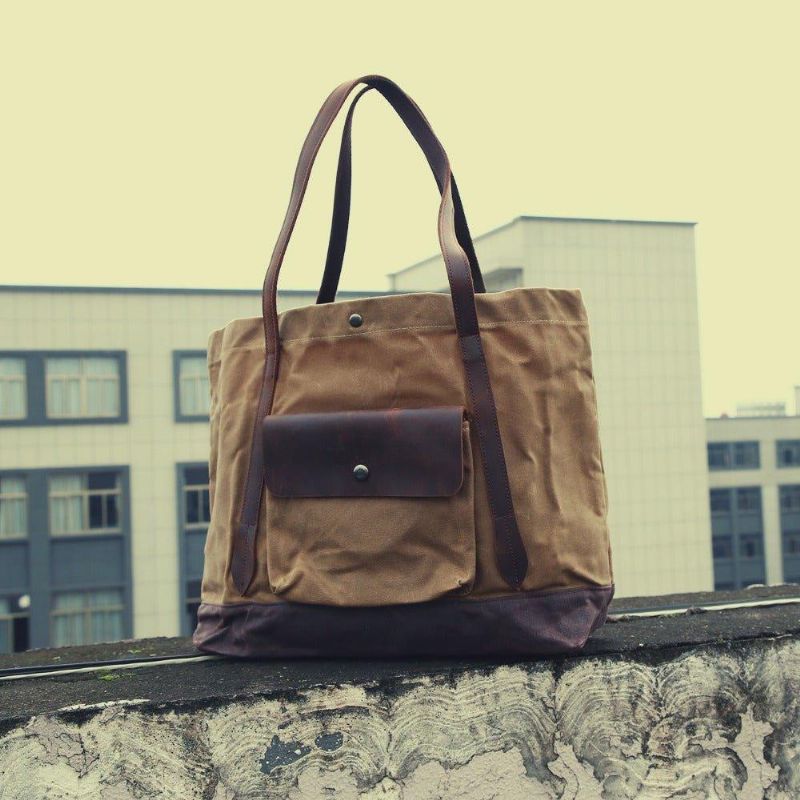 Vintage Canvas Tas Met Zak