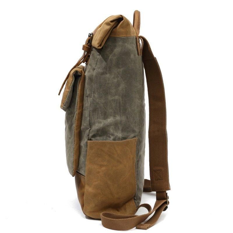 Vintage Gewaxte Canvas Rugzak Roll Top Travel