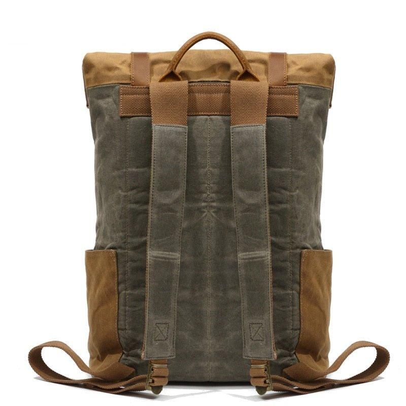 Vintage Gewaxte Canvas Rugzak Roll Top Travel