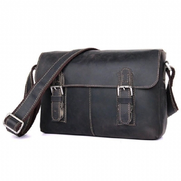 Vintage Leren Crossbody-Tas Voor Heren