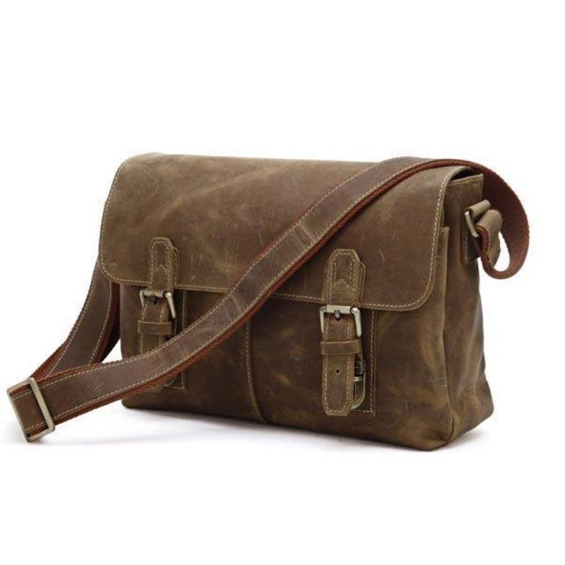 Vintage Leren Crossbody-Tas Voor Heren