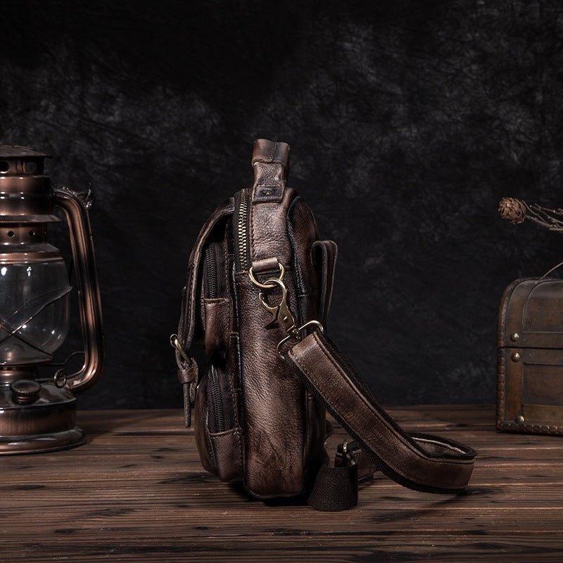 Vintage Messenger-Schoudertas Voor Heren Voor Tweeërlei Gebruik